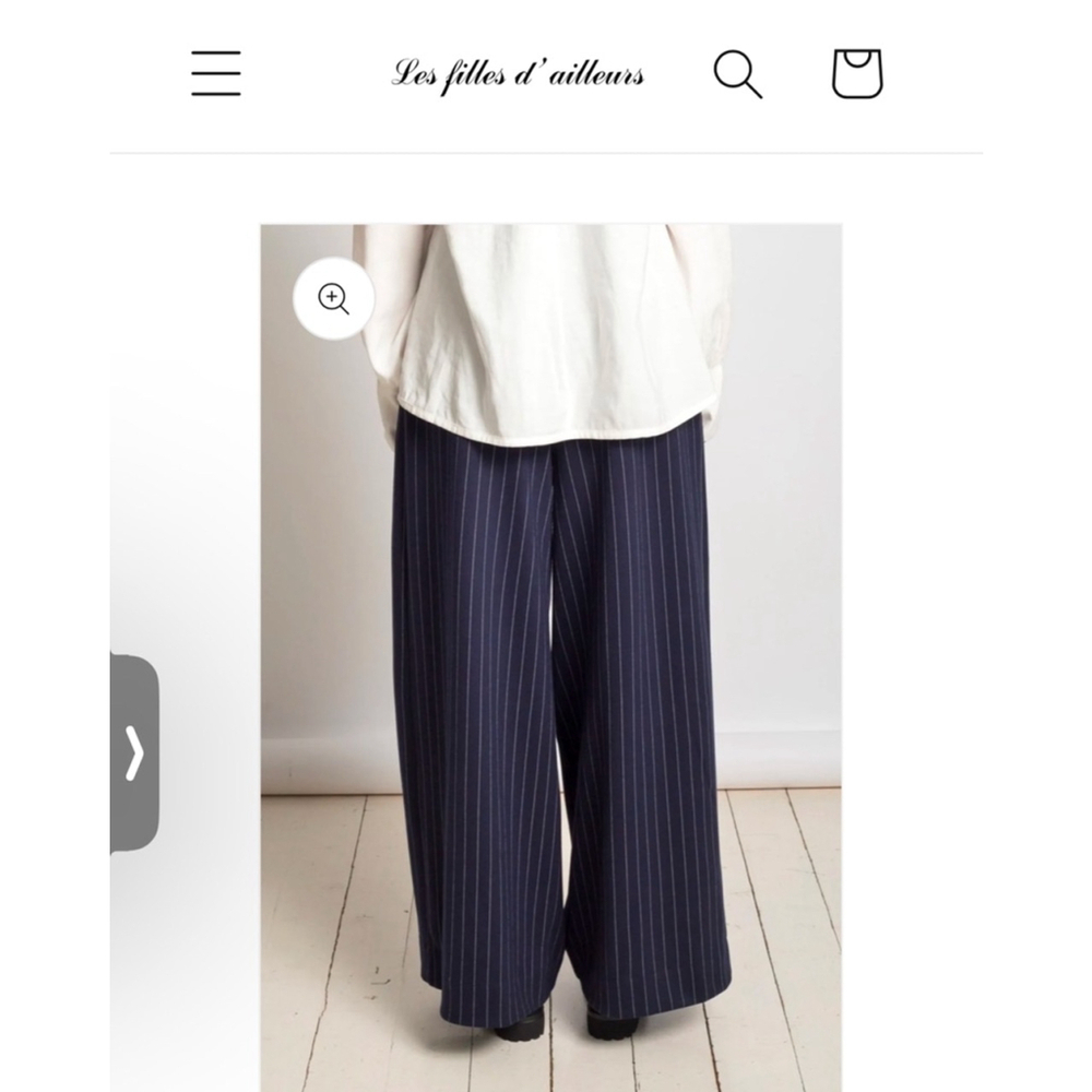 NWOT Women's Les Filles d'ailleurs Pants, M, Navy - Picture 2 of 5